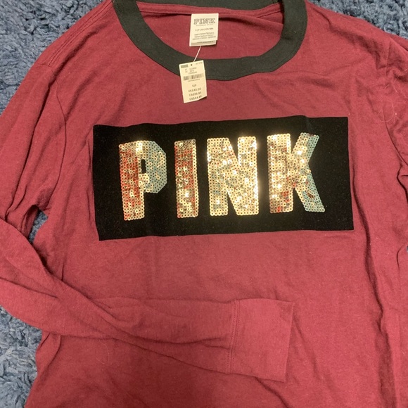 VS Pink maroon long sleeve - Picture 1 of 2